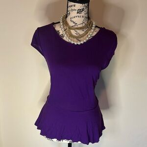Jennifer Lopez Purple Peplum Shirt
